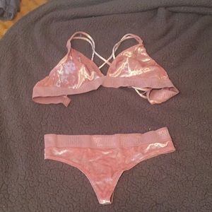 Victoria’s Secret velvet bralette and underwear